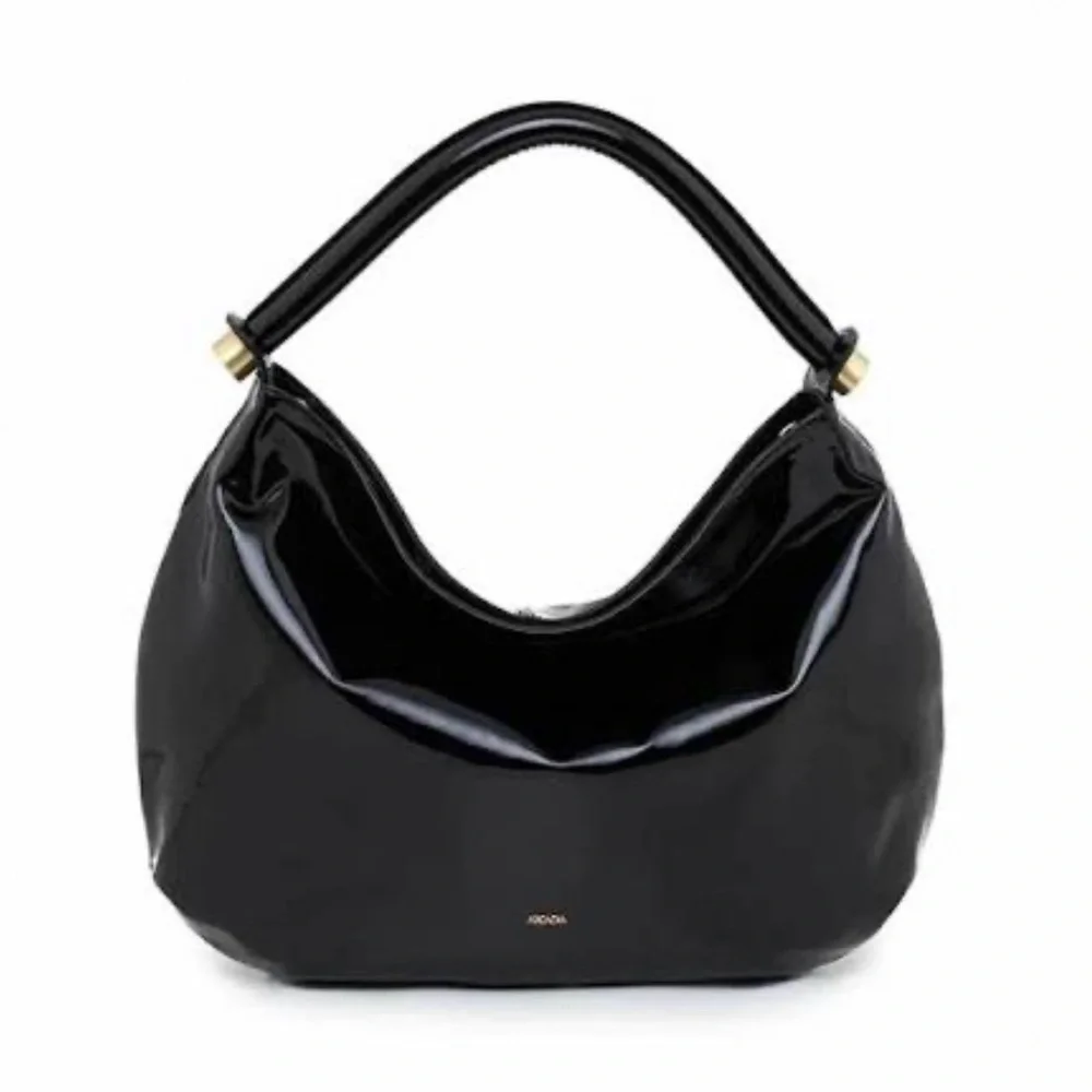 Authentic Arcadia Large Black Renee Patent Leather Hobo Style 8116